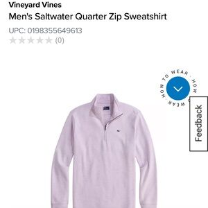 Vineyard Vines Men's Saltwater Zip Sweater - Light Lavender